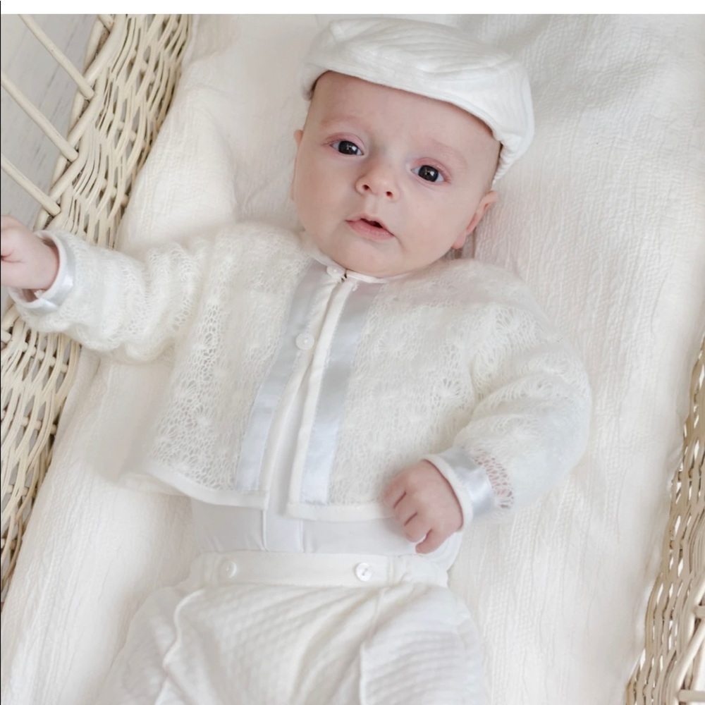 Entire OWEN outfit. Worn once for christening. Needs dry clean in great conditi